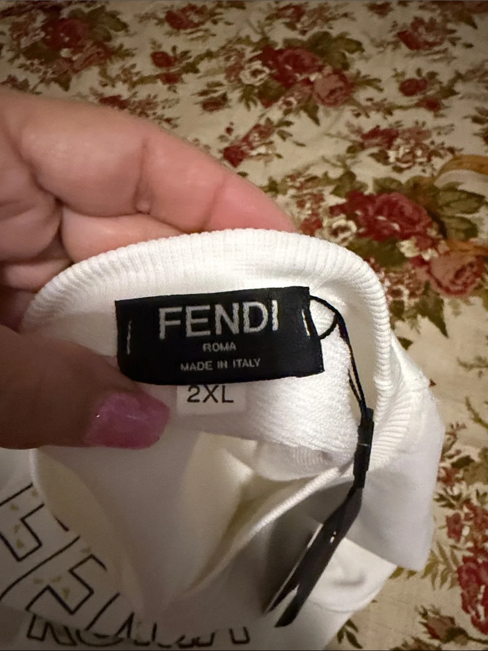 Fendi White Crewneck Sweatshirt with Yellow-Accent Logo